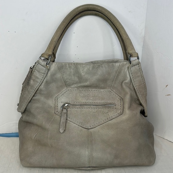 LIEBESKIND BERLIN KUMBA  light grey Goat Skin Studded Bag - Picture 1 of 10